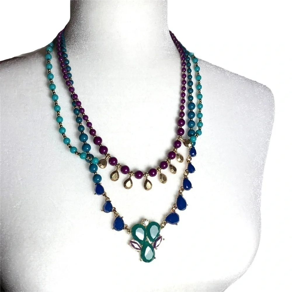 Boho Blue & Purple Necklace & Earring Bundle - Picture 15 of 15